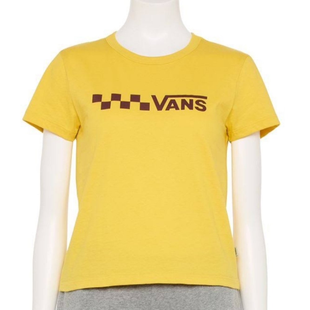 NWOT Vans Juniors Women’s Logo Graphic Tee T-Shirt Size XL in Yellow